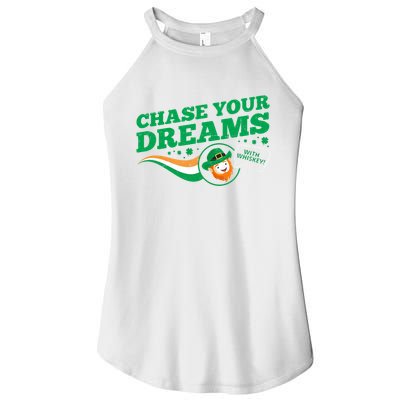 Chase Your Dreams With Whisky Leprechaun Women's Perfect Tri Rocker Tank