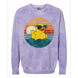 Cute Yellow Duck Bath Toy Rubber Duckling Ducky Duck Lover Colorblast Crewneck Sweatshirt