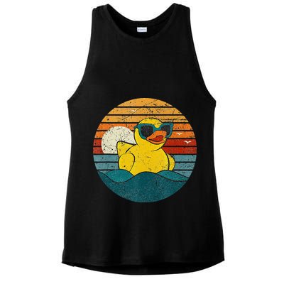 Cute Yellow Duck Bath Toy Rubber Duckling Ducky Duck Lover Ladies PosiCharge Tri-Blend Wicking Tank