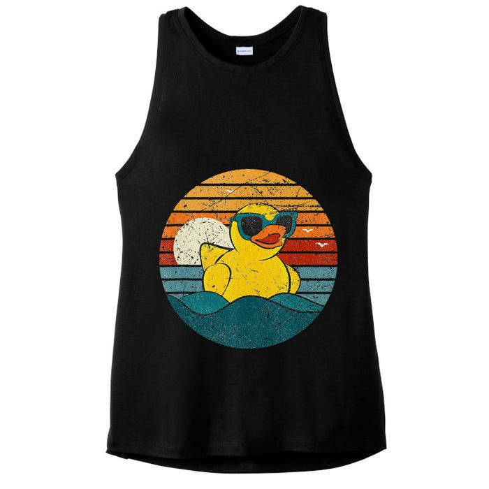 Cute Yellow Duck Bath Toy Rubber Duckling Ducky Duck Lover Ladies PosiCharge Tri-Blend Wicking Tank