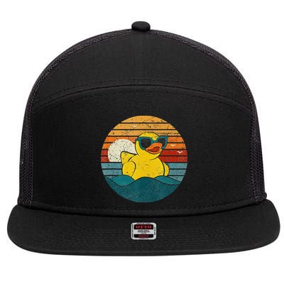 Cute Yellow Duck Bath Toy Rubber Duckling Ducky Duck Lover 7 Panel Mesh Trucker Snapback Hat