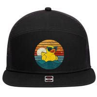 Cute Yellow Duck Bath Toy Rubber Duckling Ducky Duck Lover 7 Panel Mesh Trucker Snapback Hat