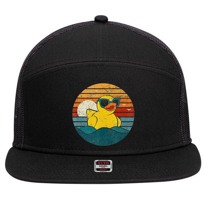 Cute Yellow Duck Bath Toy Rubber Duckling Ducky Duck Lover 7 Panel Mesh Trucker Snapback Hat