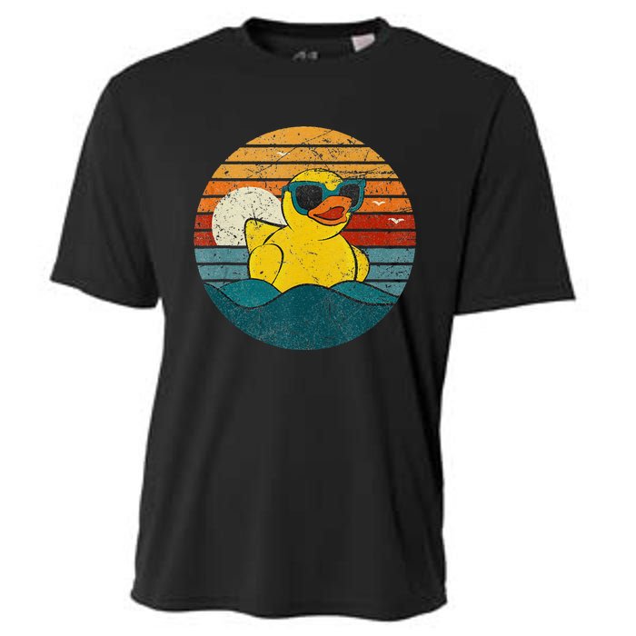 Cute Yellow Duck Bath Toy Rubber Duckling Ducky Duck Lover Cooling Performance Crew T-Shirt