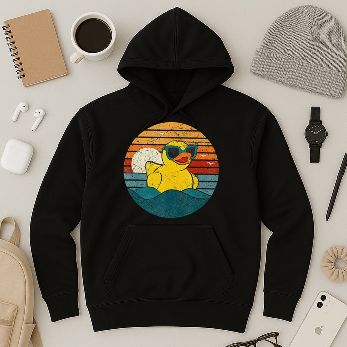 Cute Yellow Duck Bath Toy Rubber Duckling Ducky Duck Lover Hoodie