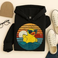 Cute Yellow Duck Bath Toy Rubber Duckling Ducky Duck Lover Hoodie