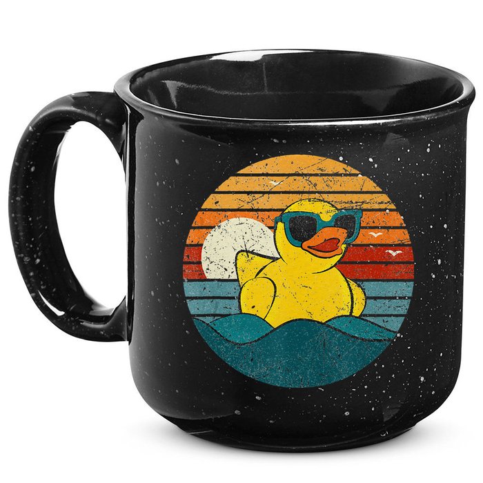 Cute Yellow Duck Bath Toy Rubber Duckling Ducky Duck Lover 15oz Campfire Ceramic Mug