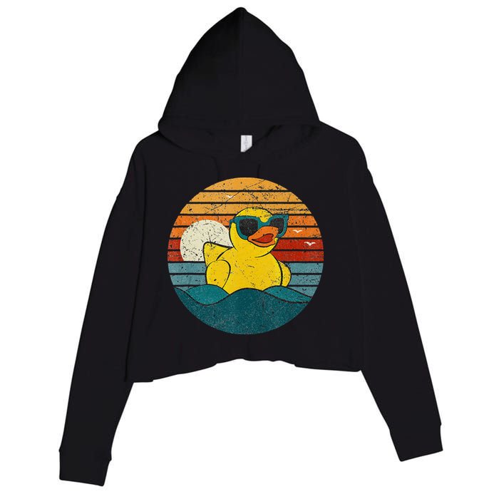 Cute Yellow Duck Bath Toy Rubber Duckling Ducky Duck Lover Crop Fleece Hoodie