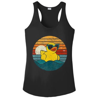 Cute Yellow Duck Bath Toy Rubber Duckling Ducky Duck Lover Ladies PosiCharge Competitor Racerback Tank