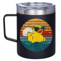 Cute Yellow Duck Bath Toy Rubber Duckling Ducky Duck Lover 12oz Stainless Steel Coffee Mug