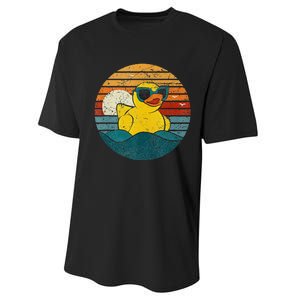 Cute Yellow Duck Bath Toy Rubber Duckling Ducky Duck Lover Performance Sprint T-Shirt