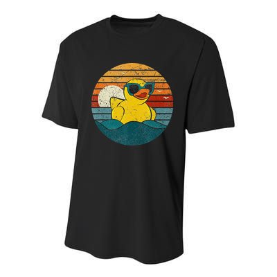 Cute Yellow Duck Bath Toy Rubber Duckling Ducky Duck Lover Youth Performance Sprint T-Shirt