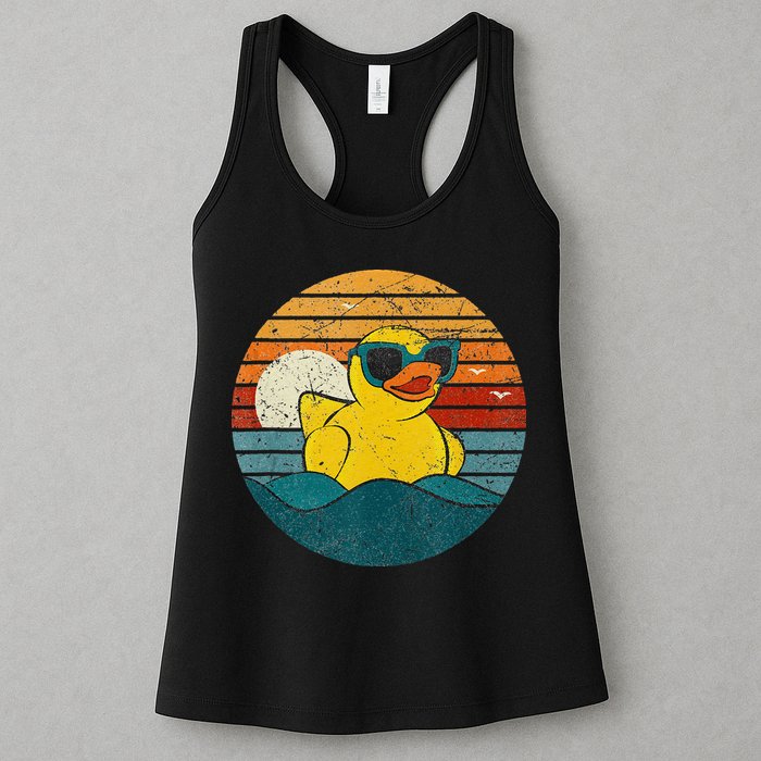 Cute Yellow Duck Bath Toy Rubber Duckling Ducky Duck Lover Womens Tank Top