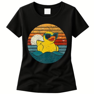Cute Yellow Duck Bath Toy Rubber Duckling Ducky Duck Lover Womens T-Shirt