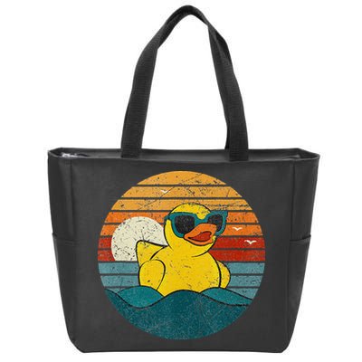 Cute Yellow Duck Bath Toy Rubber Duckling Ducky Duck Lover Zip Tote Bag