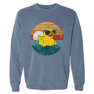 Cute Yellow Duck Bath Toy Rubber Duckling Ducky Duck Lover Garment-Dyed Sweatshirt