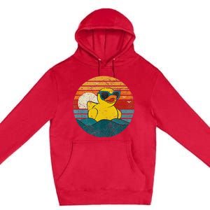 Cute Yellow Duck Bath Toy Rubber Duckling Ducky Duck Lover Premium Pullover Hoodie