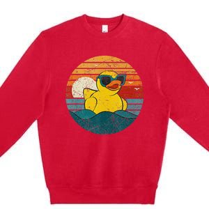 Cute Yellow Duck Bath Toy Rubber Duckling Ducky Duck Lover Premium Crewneck Sweatshirt