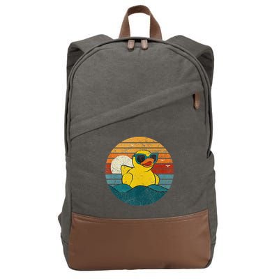 Cute Yellow Duck Bath Toy Rubber Duckling Ducky Duck Lover Cotton Canvas Backpack