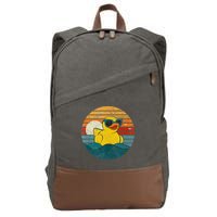 Cute Yellow Duck Bath Toy Rubber Duckling Ducky Duck Lover Cotton Canvas Backpack