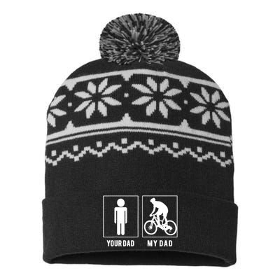 CYCLING - YOUR DAD - MY DAD - FATHER'S DAY USA-Made Snowflake Beanie