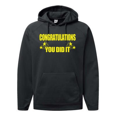 Congratulations You Did It Groovy Promotion Win Graduation Performance Fleece Hoodie