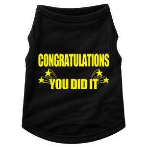 Congratulations You Did It Groovy Promotion Win Graduation Doggie Tank