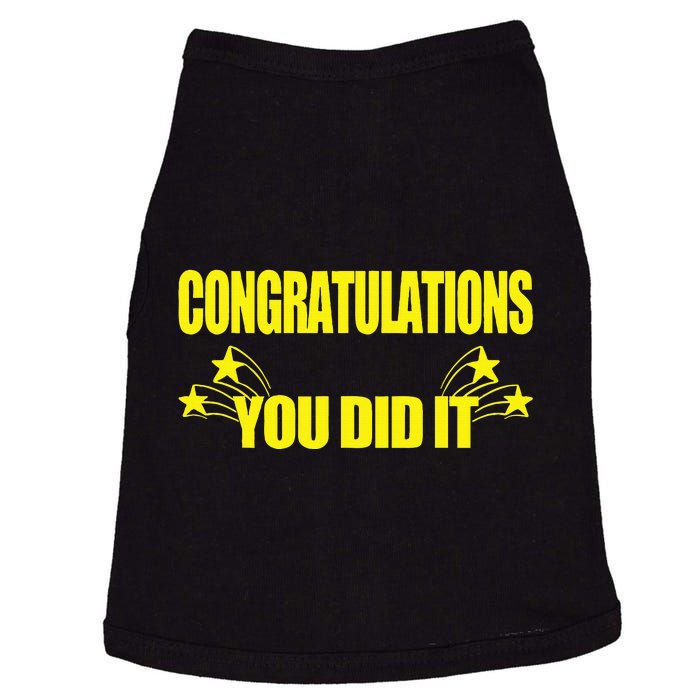 Congratulations You Did It Groovy Promotion Win Graduation Doggie Tank