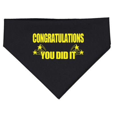 Congratulations You Did It Groovy Promotion Win Graduation USA-Made Doggie Bandana