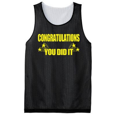 Congratulations You Did It Groovy Promotion Win Graduation Mesh Reversible Basketball Jersey Tank