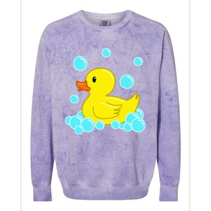 Cute Yellow Duck Duckie Bath Toys Rubber Ducky Colorblast Crewneck Sweatshirt