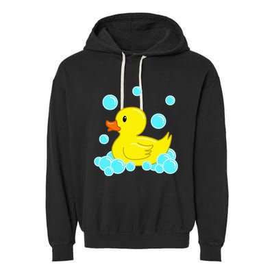 Cute Yellow Duck Duckie Bath Toys Rubber Ducky Garment-Dyed Fleece Hoodie