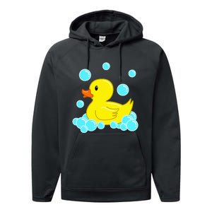 Cute Yellow Duck Duckie Bath Toys Rubber Ducky Performance Fleece Hoodie