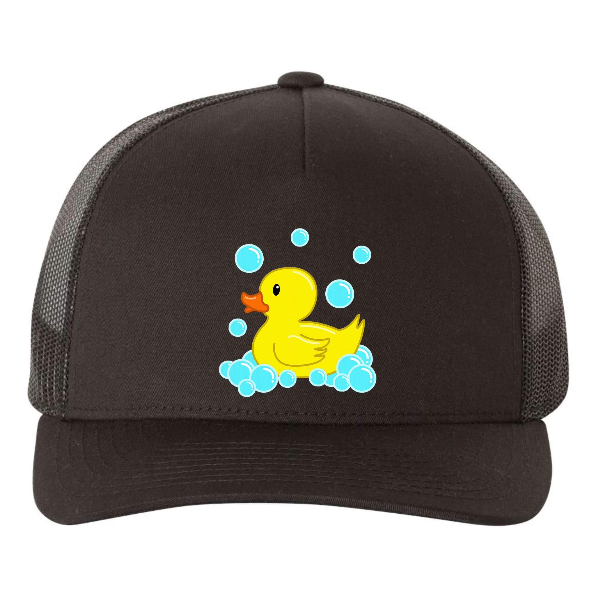 Cute Yellow Duck Duckie Bath Toys Rubber Ducky Yupoong Adult 5-Panel Trucker Hat