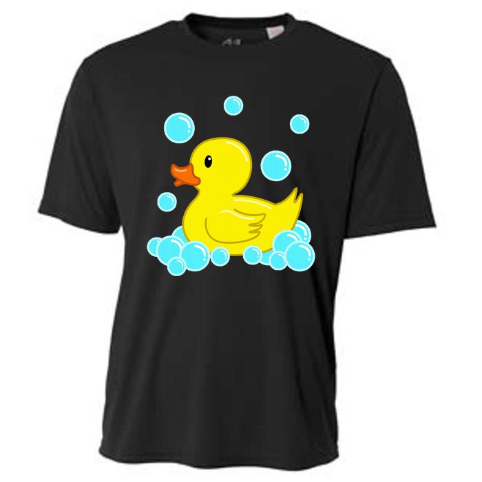 Cute Yellow Duck Duckie Bath Toys Rubber Ducky Cooling Performance Crew T-Shirt