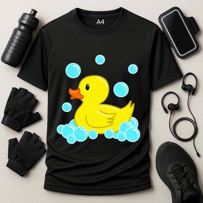 Cute Yellow Duck Duckie Bath Toys Rubber Ducky Cooling Performance Crew T-Shirt