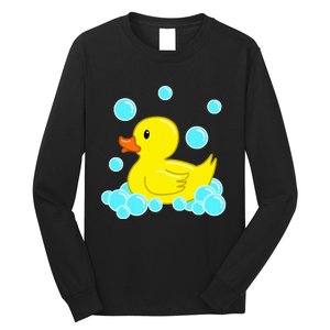 Cute Yellow Duck Duckie Bath Toys Rubber Ducky Long Sleeve Shirt