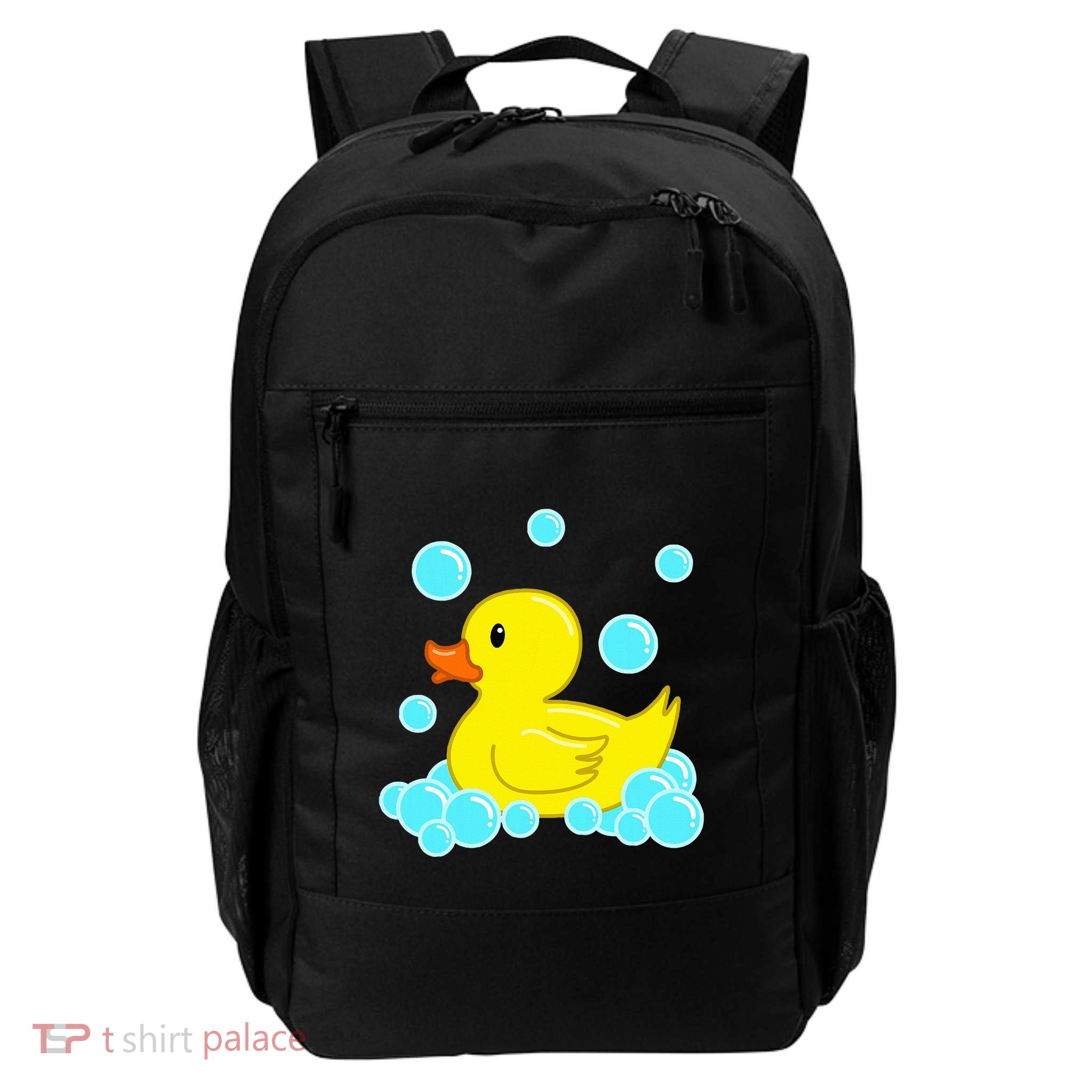Cute Yellow Duck Duckie Bath Toys Rubber Ducky Daily Commute Backpack