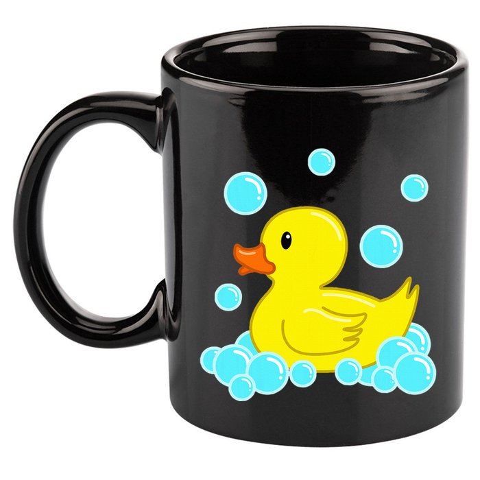 Cute Yellow Duck Duckie Bath Toys Rubber Ducky 11oz C Handle Ceramic Mug