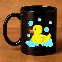 Cute Yellow Duck Duckie Bath Toys Rubber Ducky 11oz C Handle Ceramic Mug