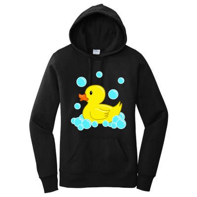 Cute Yellow Duck Duckie Bath Toys Rubber Ducky Women's Pullover Hoodie