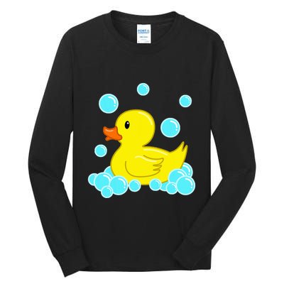 Cute Yellow Duck Duckie Bath Toys Rubber Ducky Tall Long Sleeve T-Shirt