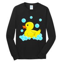 Cute Yellow Duck Duckie Bath Toys Rubber Ducky Tall Long Sleeve T-Shirt