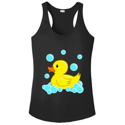 Cute Yellow Duck Duckie Bath Toys Rubber Ducky Ladies PosiCharge Competitor Racerback Tank