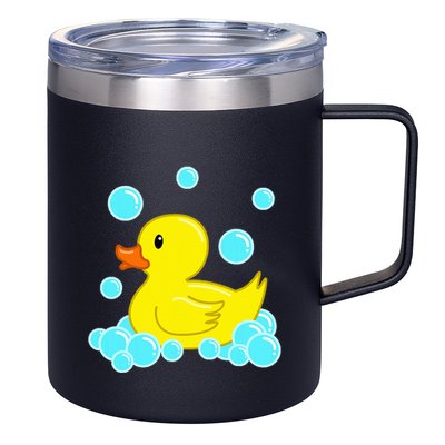 Cute Yellow Duck Duckie Bath Toys Rubber Ducky 12oz Stainless Steel Coffee Mug