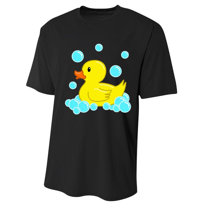 Cute Yellow Duck Duckie Bath Toys Rubber Ducky Performance Sprint T-Shirt