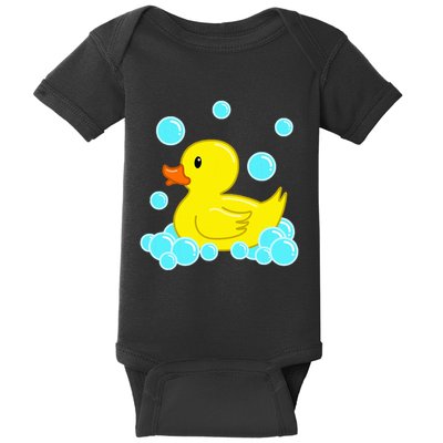Cute Yellow Duck Duckie Bath Toys Rubber Ducky Baby Bodysuit