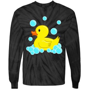 Cute Yellow Duck Duckie Bath Toys Rubber Ducky Tie-Dye Long Sleeve Shirt