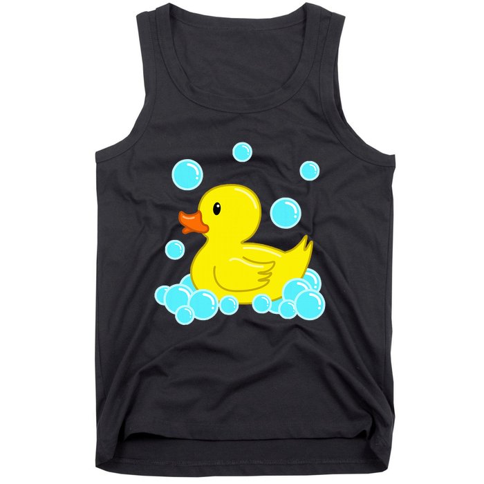 Cute Yellow Duck Duckie Bath Toys Rubber Ducky Tank Top