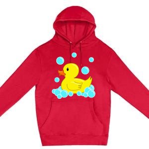 Cute Yellow Duck Duckie Bath Toys Rubber Ducky Premium Pullover Hoodie